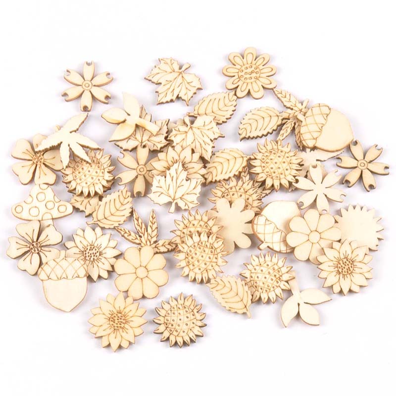 Embellishments For Scrapbooking - Acessórios DIY de madeira natural, girassol