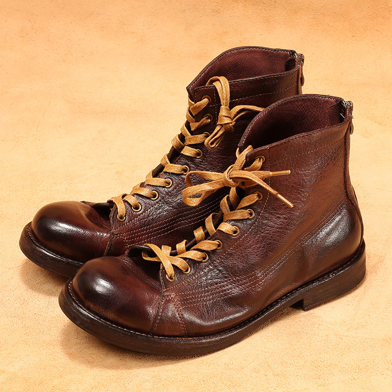 Guipure Lace Panel - Botas masculinas de couro de cavalo