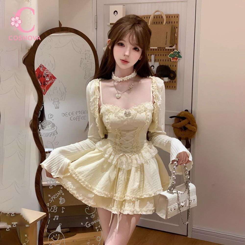 Elastic Lace Trim - Conjunto de Vestido Camisole Sweet Lolita