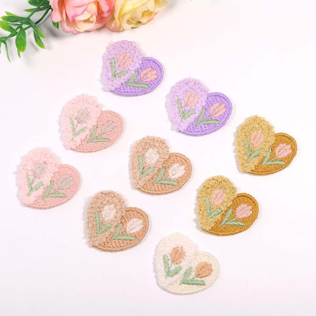 Applique Patch Flower - Lã Plush Love Flower Applique, Suprimentos