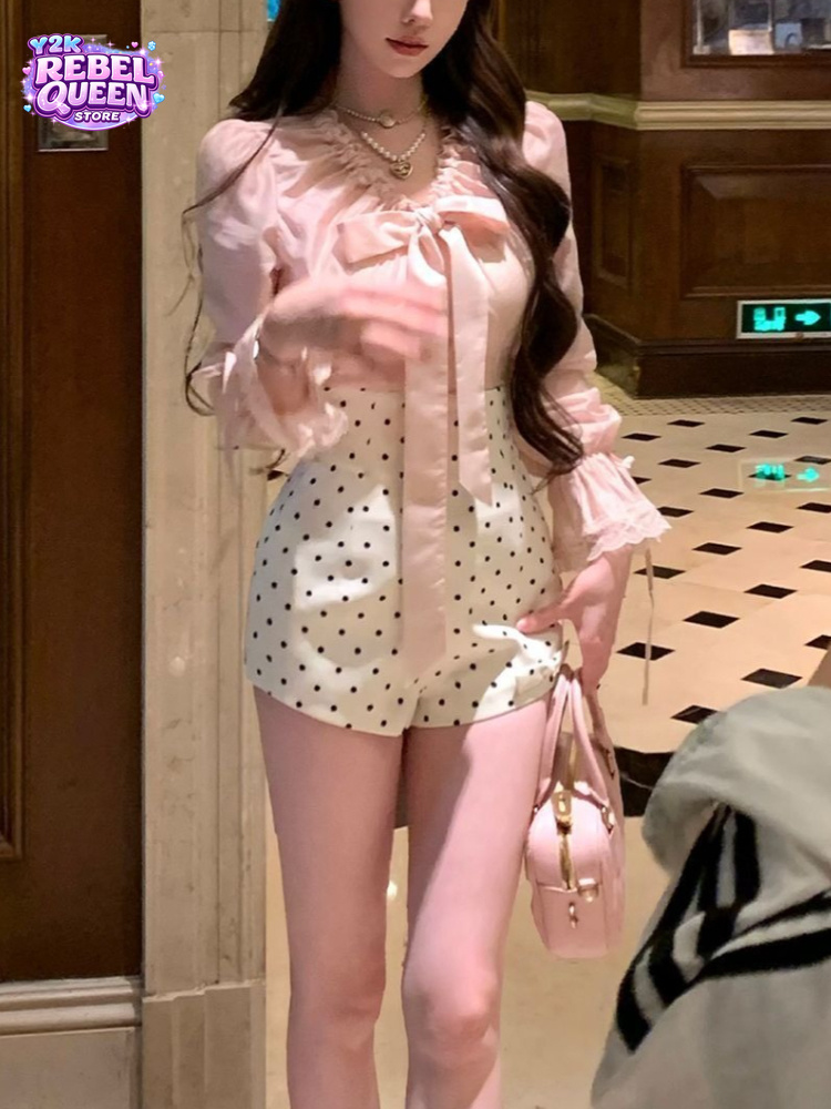 Elastic Lace Trim - Conjunto Feminino Coquette Doce Coreano Elegante