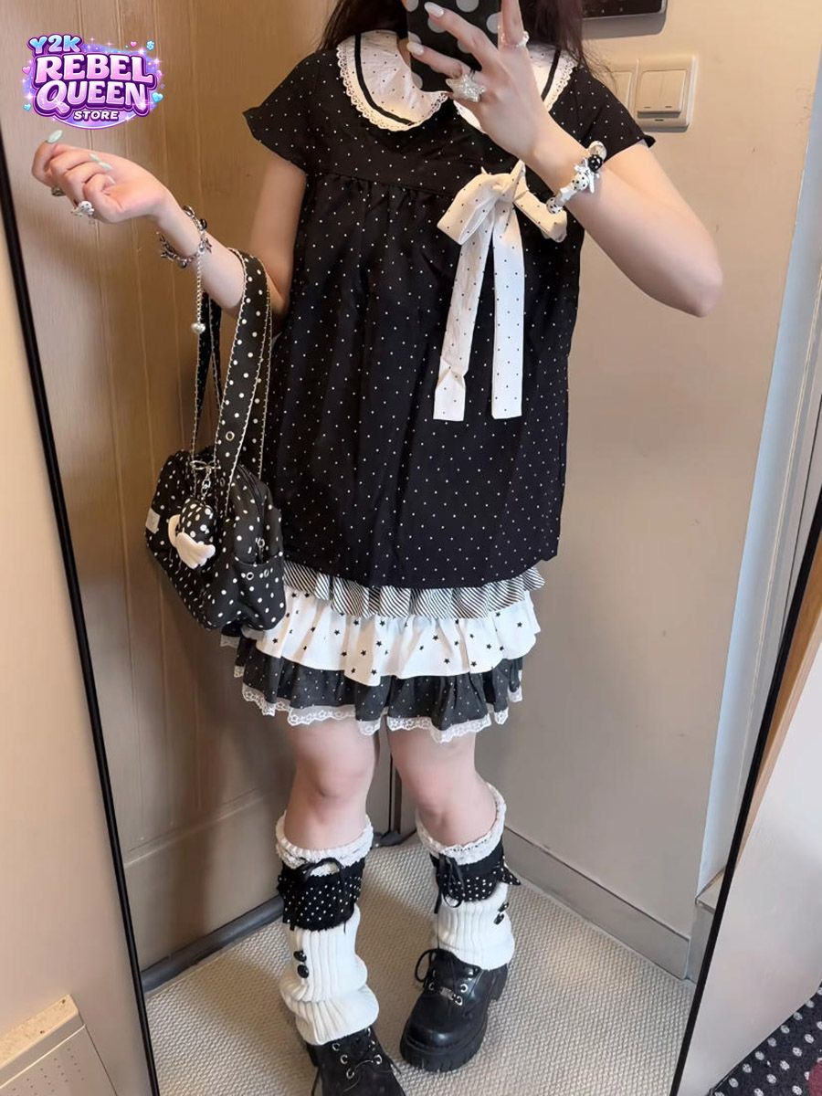 Lace Ribbon Trim - Conjunto de 2 Peças Y2K Kawaii