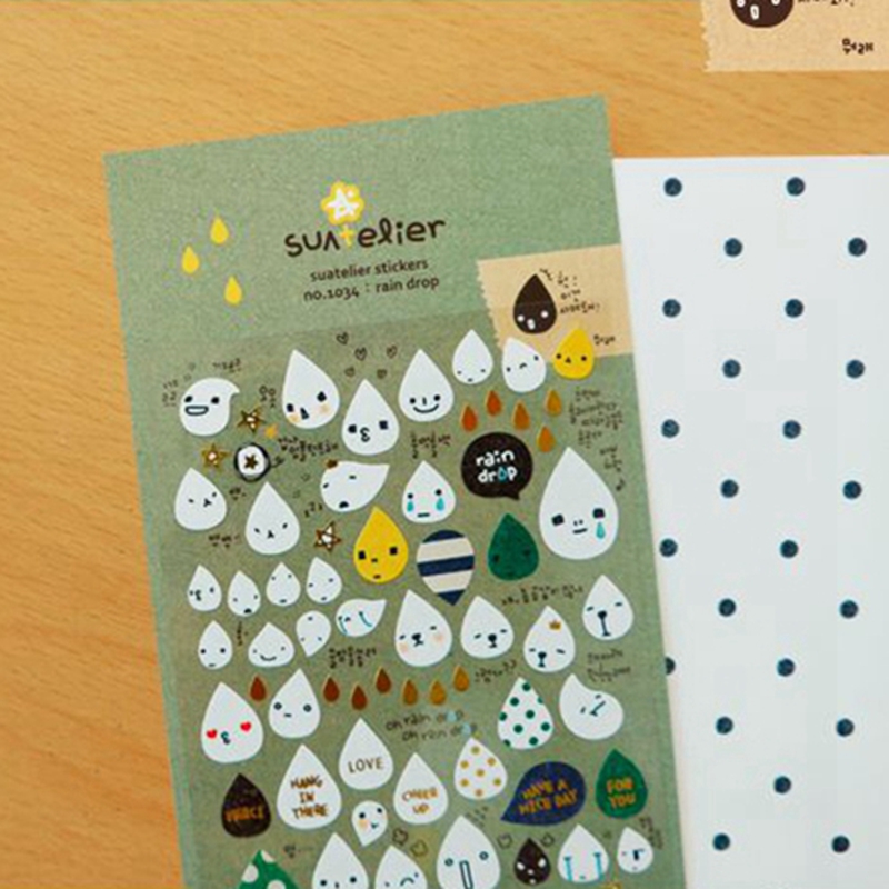 Embellishments For Scrapbooking - Coreia suatelier chuva gota adesivos no.1034