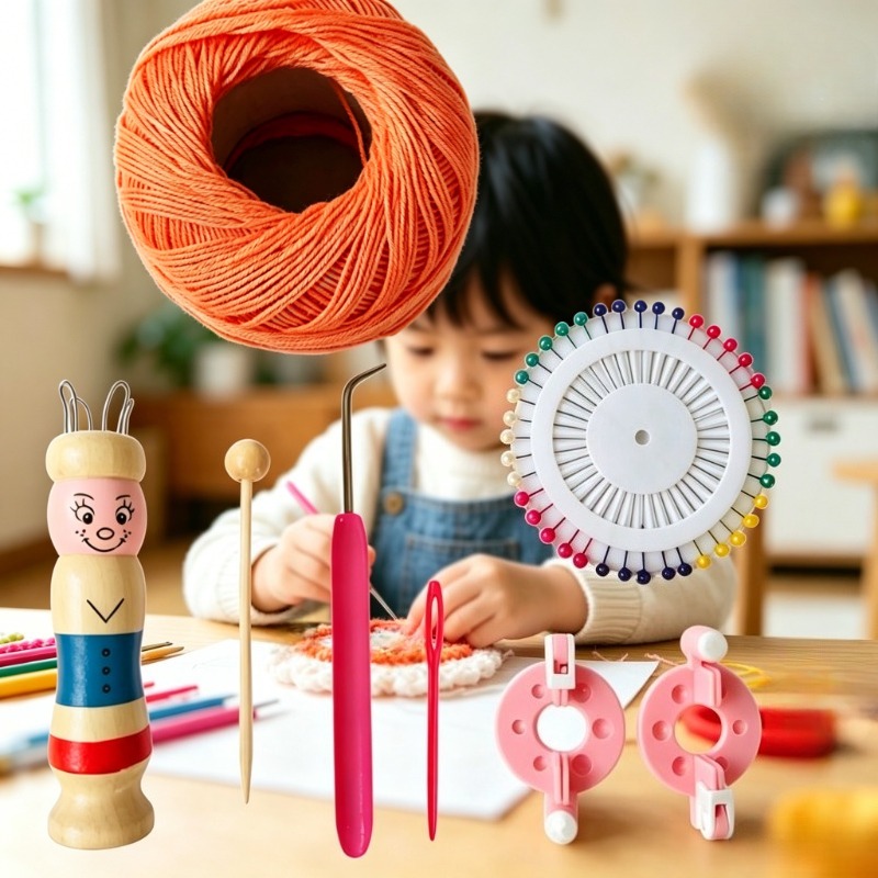 Pom Pom Maker Tool - Kit de Tricô Francês de Madeira