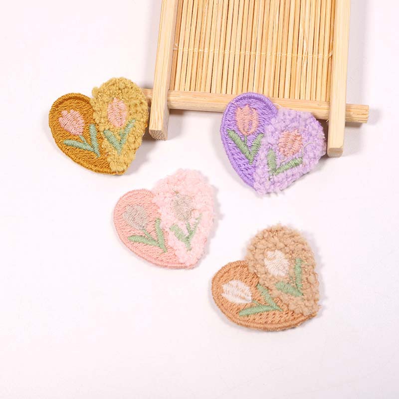 Lã Plush Love Flower Applique, - Applique Patch Flower avaliação e preço