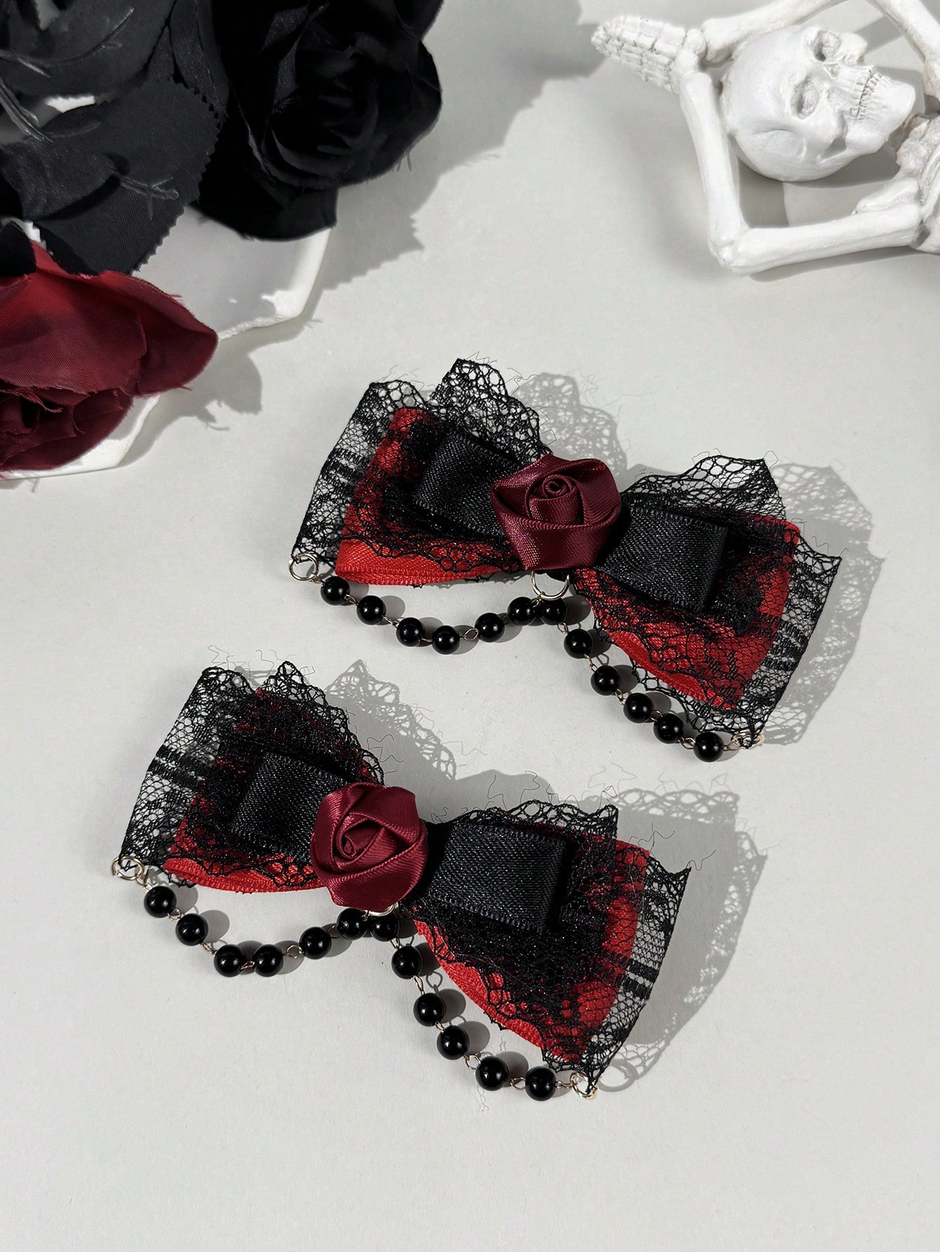 Presilha de cabelo feminina co - Lace Ribbon Trim avaliação e preço