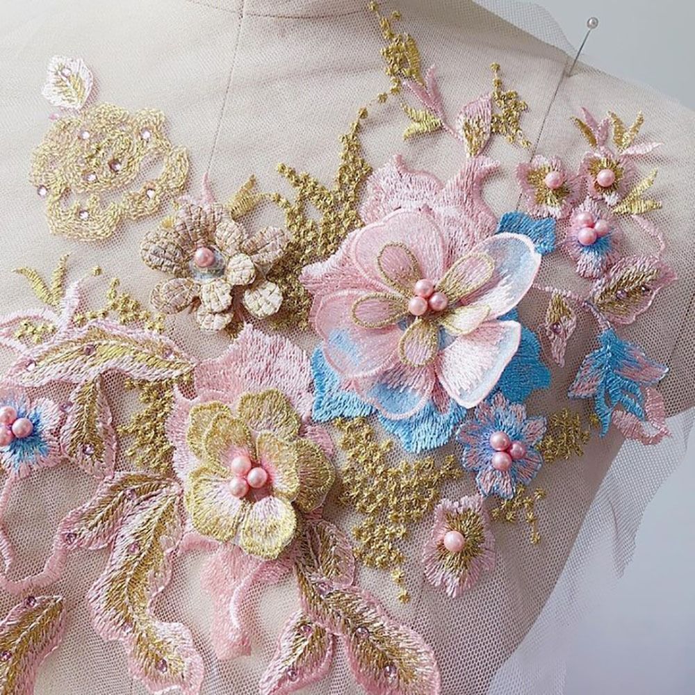 3d flores frisadas tecidos de  - Applique Patch Flower avaliação e preço