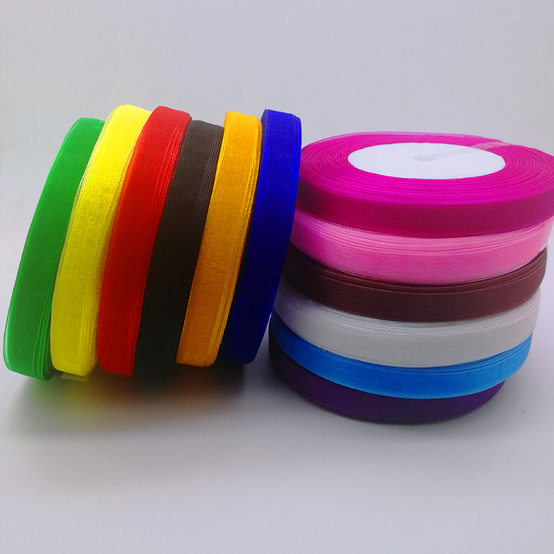 Quente 10mm 50 jardas carretel - Organza Ribbon Spool avaliação e preço