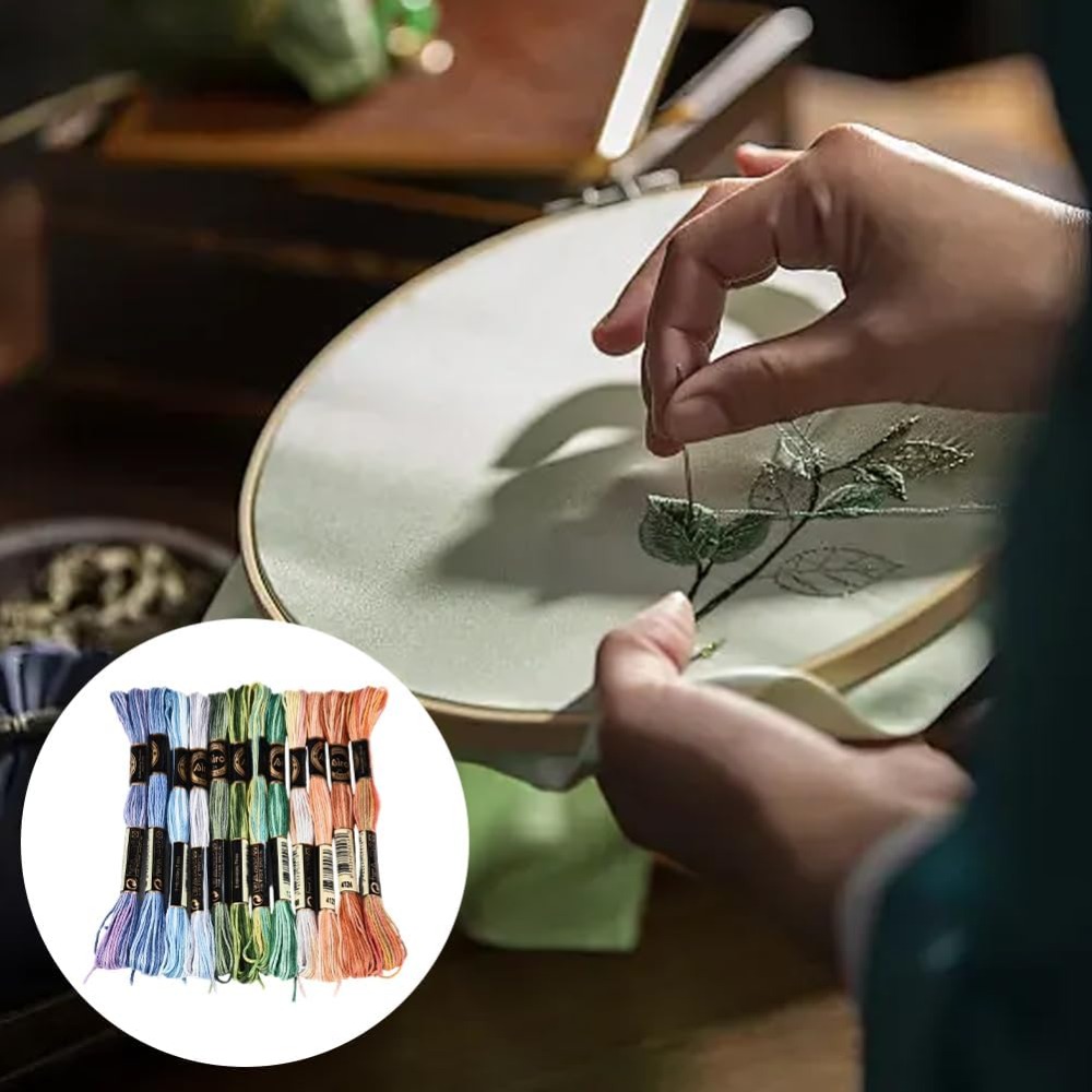 12 Meadas de Linha de Bordar p - Embroidery Embellishments avaliação e preço