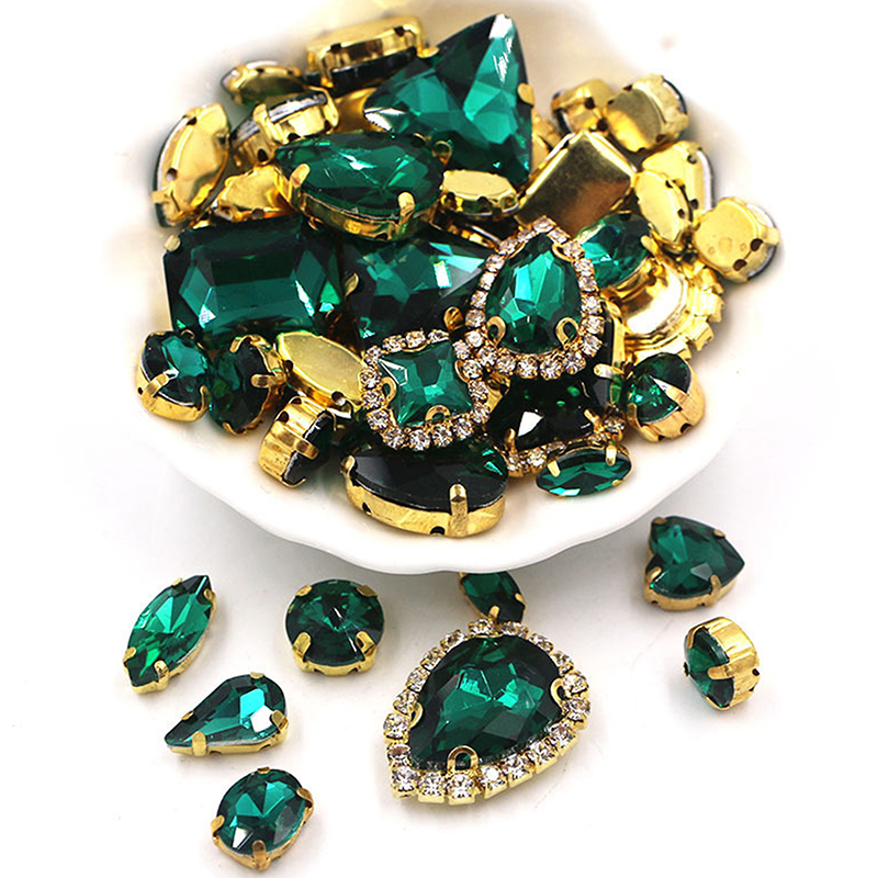 50 peças de strass de vidro em - Sew On Rhinestone avaliação e preço