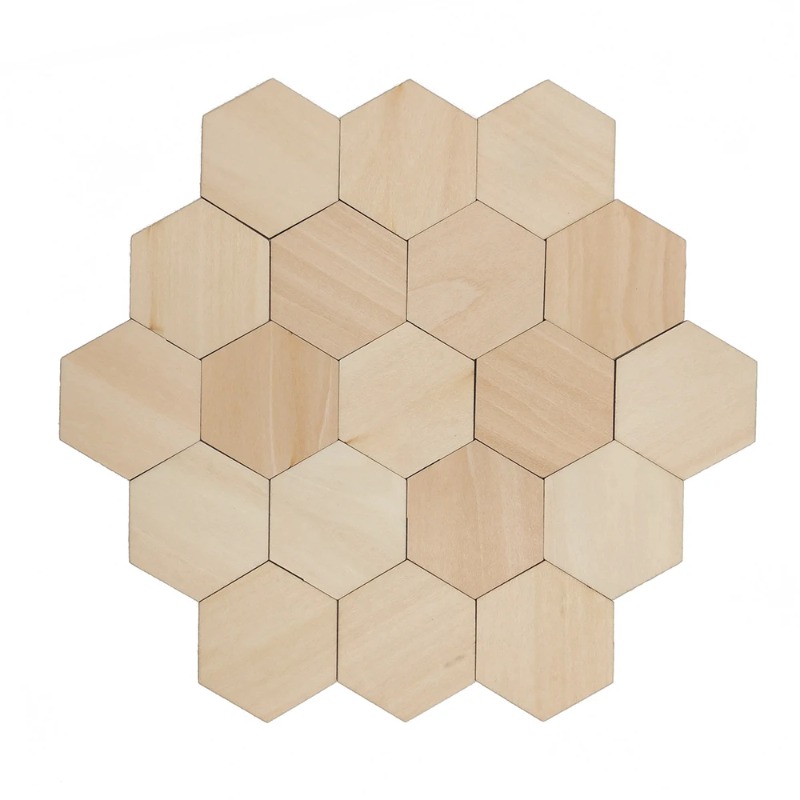 Fatias hexagonais de madeira e - Craft Embellishments avaliação e preço