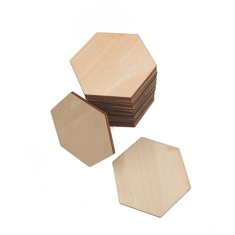 Fatias hexagonais de madeira e - Craft Embellishments avaliação e preço