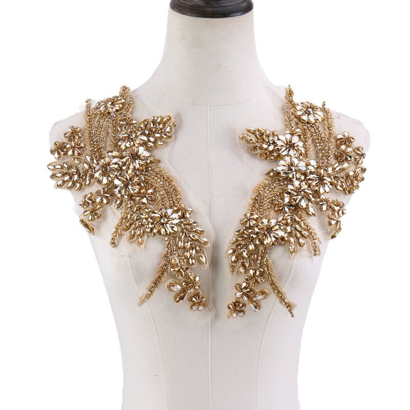 Apliques florais com contas, p - Sew On Rhinestone avaliação e preço